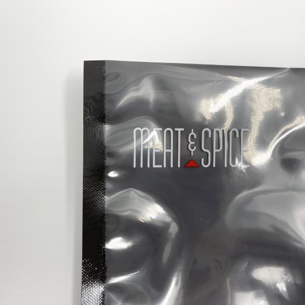 Custom Printed Glossy Block Front Transparent Vacuum Packaging Bags For Food Storage