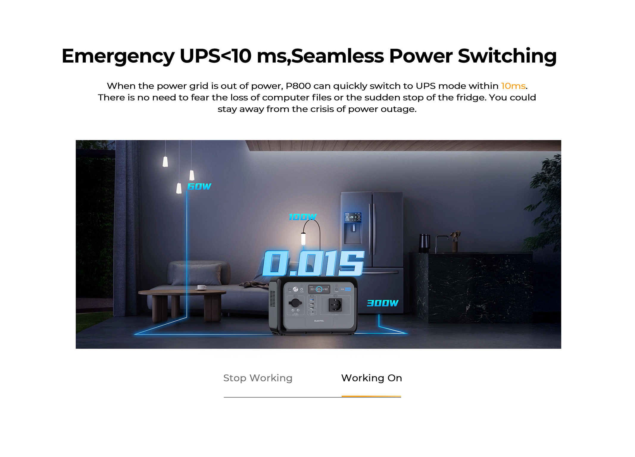 OUKITEL Outdoor Home 110v 220v 300W 800W 1800W Portable Ups Solar Generator Power Station