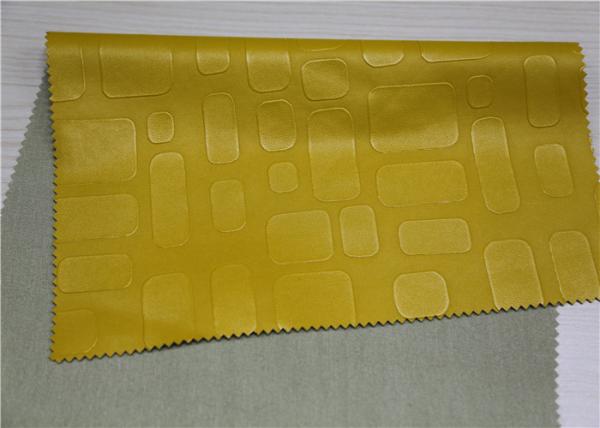 Embossed Pu Leather Fabric For Handbags 0.55 Mm Thickess Lemon Yellow