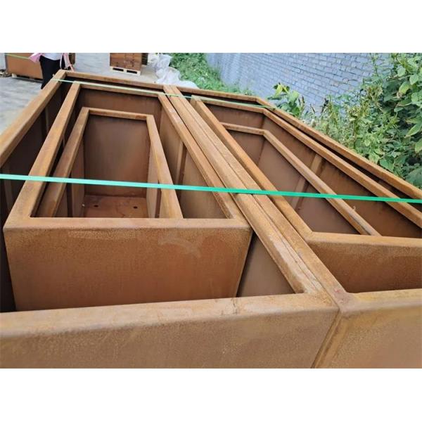 Цветочный горшок коробки плантатора Corten большой ржавой кровати сада металла стальной прямоугольный