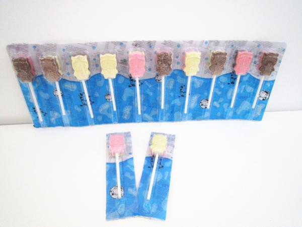 Compressed Cow Shape Chewy Milk Candy Lollipop Mix Strawberry & Chocolate Flavor