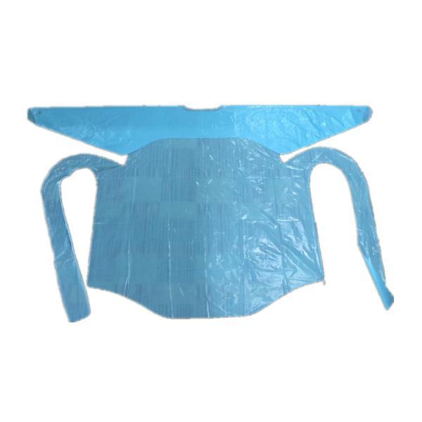 Soft Hand Feeling Disposable CPE Apron Neckstyle Easy On Off Blue White Green