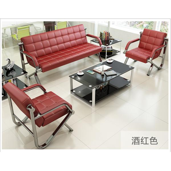 Коммерческая ожидательная мебель с современным простым кожаным диваном и кофейным столом