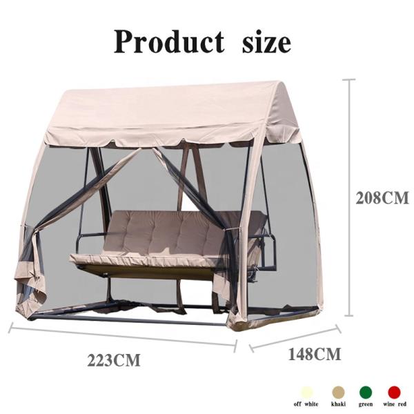 Outdoor Furniture Patio Swing Chair with Mosquito Netting and Canopy Hanging Swing Set