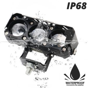 Tres globos oculares Motocicleta focos de luz LED luz de cabeza cercana amarillo blanco lejano luz auxiliar