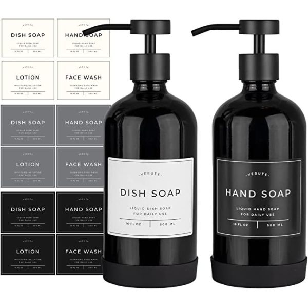 Custom Brand Logo 16oz Pump Adhesive Waterproof Shampoo Hand Lotion Label Sticker Vinyl for Candle Craft Private Moisturizing