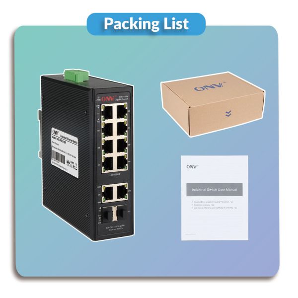 12 Port Gigabit Industrial Ethernet Switch With SFP Fiber Ports Plug And Play Operation