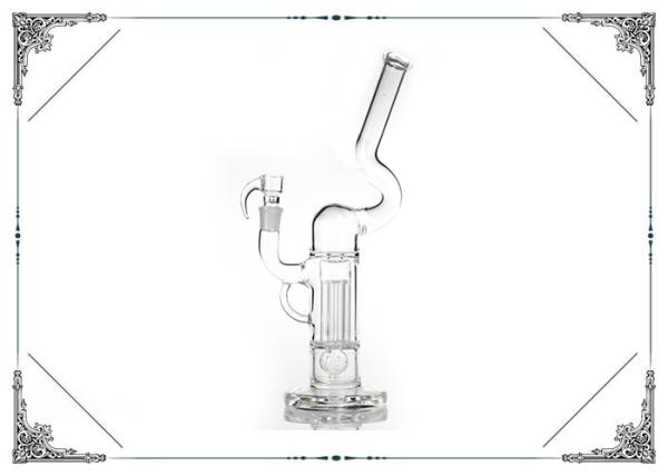 Reinforced 8 Arm Pillar Perc Glass Water Bubbler With Gridded Imperial Smoking Hookah