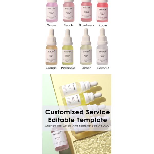 SAGALAGA Récipient de bouteille d'huile à cuticules vide écologique personnalisé pour l'huile à ongles et l'huile à cuticules