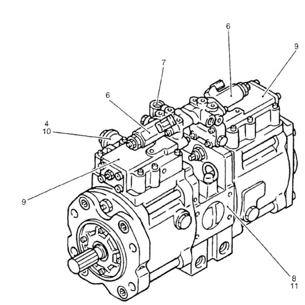 Части экскаватора гидронасоса YY10V00001F6 K3V63DTP kobelco SK135SR