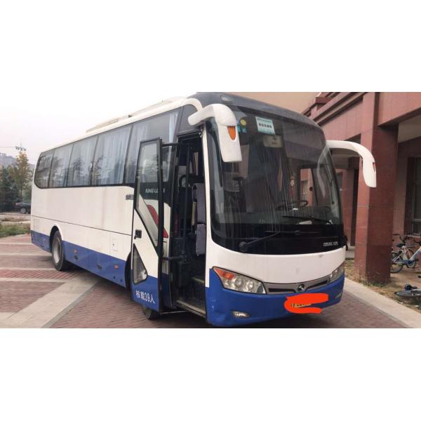 Kinglong Brand Used Tour Bus Sencond Hand Bus XMQ6898 39seats With AC Rear Engine Blue And White Color Good Condition