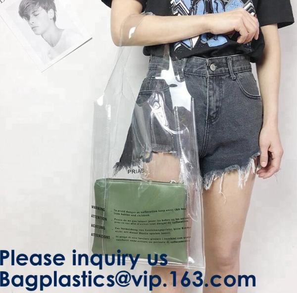 100% Manufacturer Eco-Friendly,Reusabl Promptly Delivery Reasonable Price,Custom printing Large Capacity Women Clear PVC