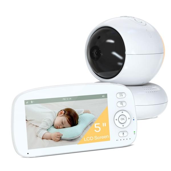Up To 4 Cameras Supported HD Baby Monitor 360°pan Tilt Zoom Camera 5pcs Lullabies For Your Baby's Well-Being Video Babyphone