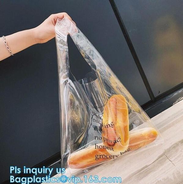 portable transparent beach tote bag, Beach BagTote Clear PVC Bag For Beach, Storage Fashion Leisure Shoulder Modern Desi