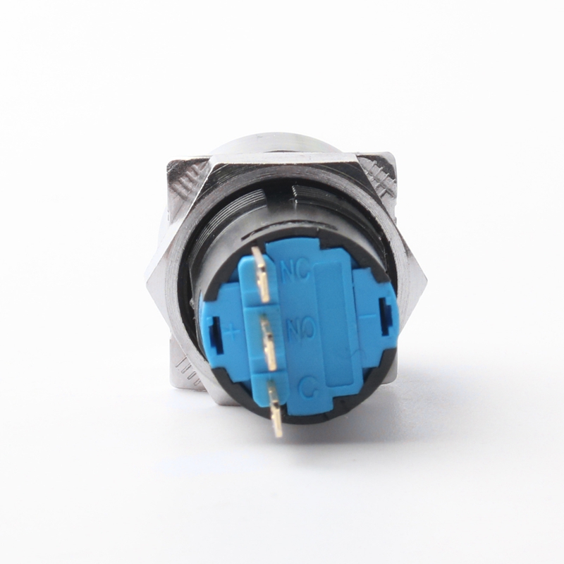 16mm Panel Mount Electronic Stainless Steel IP65 250V ON-OFF 2 Position 1NO1NC 3 Pin Latching Waterproof Rotary Head Switches