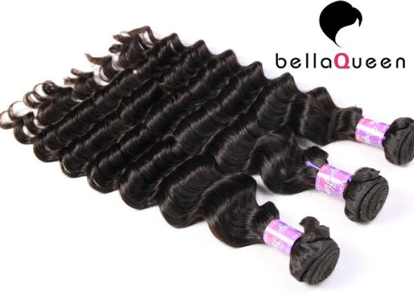 Deep Wave Natural Black 7A Grade Virgin Hair Weaving With No Shedding​