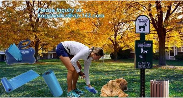 LED Flashlight Dog Waste Bag Dispenser Holder with Pet Waste Bag Poop Roll Bags, BPI ASTM D6400 EN13432 Approval Customi