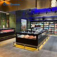 O congelador profundo da ilha do supermercado da caixa galvanizou o refrigerador da placa de aço