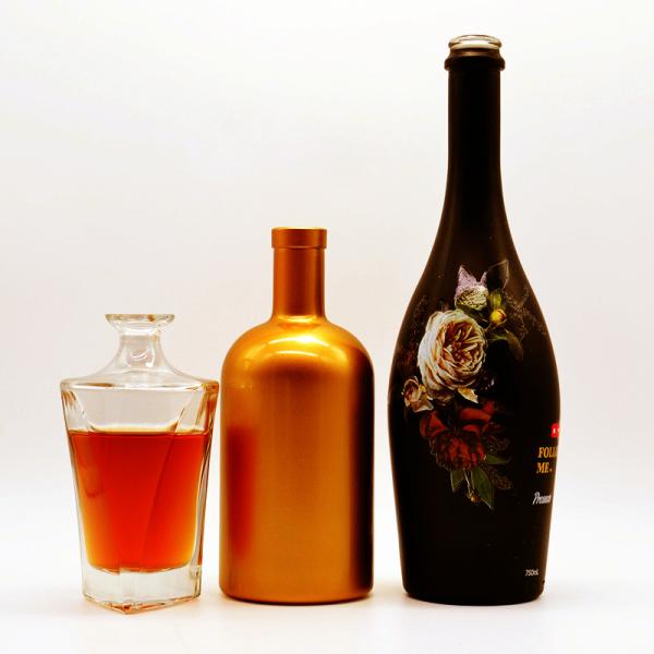 Engraving Fashion Shape Super Flint Brandy Spirits Empty White Liquor xo Glass Bottle square