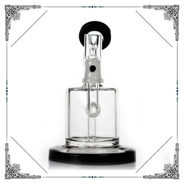 6 Inches 4 Slit Perc Mini Smoking Water Pipes Black Mouth And Black Base