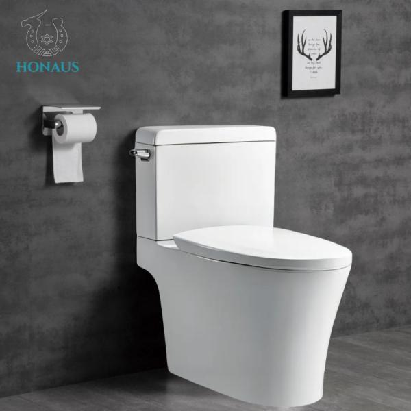 Modern Hotel Two Piece Toilet Bowl Elongated 305mm S Trap Floor Mounted Wc