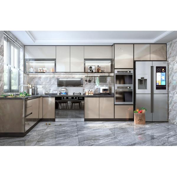 One-Stop Designs Factory Customized High Gloss Kitchen Cabinet Sets For Villa