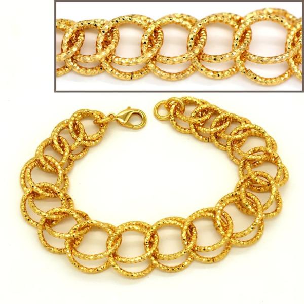Big size thick chain Trendy jewelry Men & Womans bracelet Bangle 18K Real Gold Plated Lin