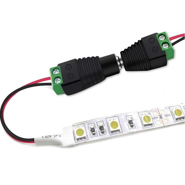 12v sin soldadura 24v 5.5x2.5mm 5.5x2.1mm Conector de conexión de corriente continua femenina Jack Adaptador para cámaras de circuito cerrado