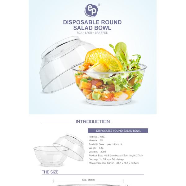 Party supplies BPA FREE 120ml disposable plastic crystal decorative fruit bowl