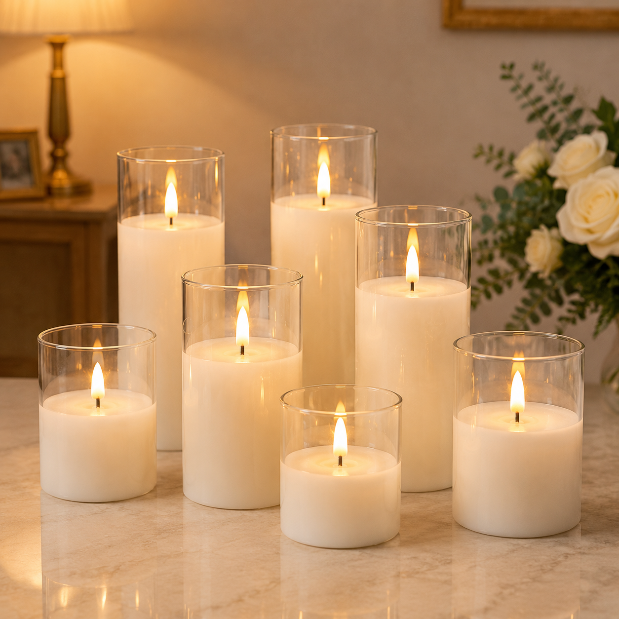 Remote Control LED Pillar Candles with Timer Function and Realistic Flickering Flameless Candles