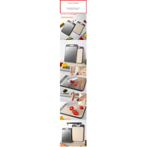 Customized Color Best Stainless Steel Cutting Board with Durable Plastic Bamboo Frame