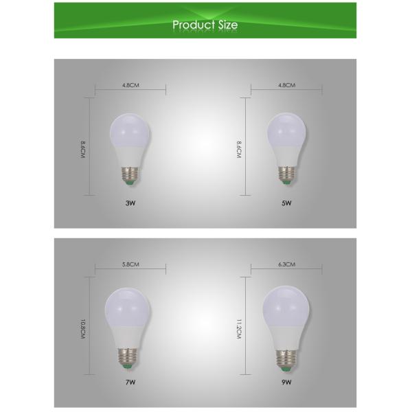 630LM 7w SMD Led Light Bulbs 270 Degree Indoor Lighting