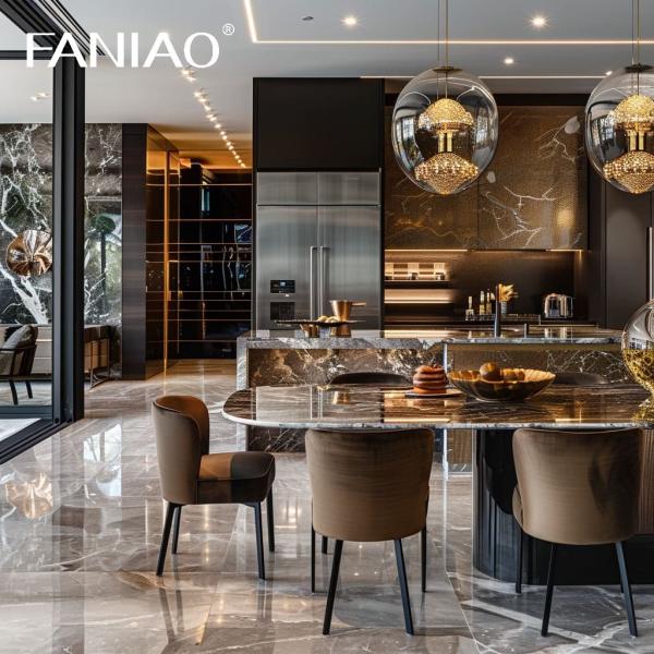 Современная роскошь Готовая к сборке Мебель интерьера Плоская упаковка Шкаф дизайн Шкаф Кухонные шкафы