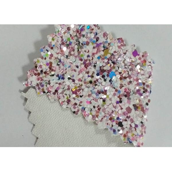 Mixed Color Glitter Cotton Fabric Pu Glitter Leather Fabric For Lady Shoes