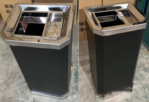 Spot Sand Steel Round Rig Bucket Bucket Office Hotel Shopping Mall Indoor Stainless Steel Clamshell Garbage Can
