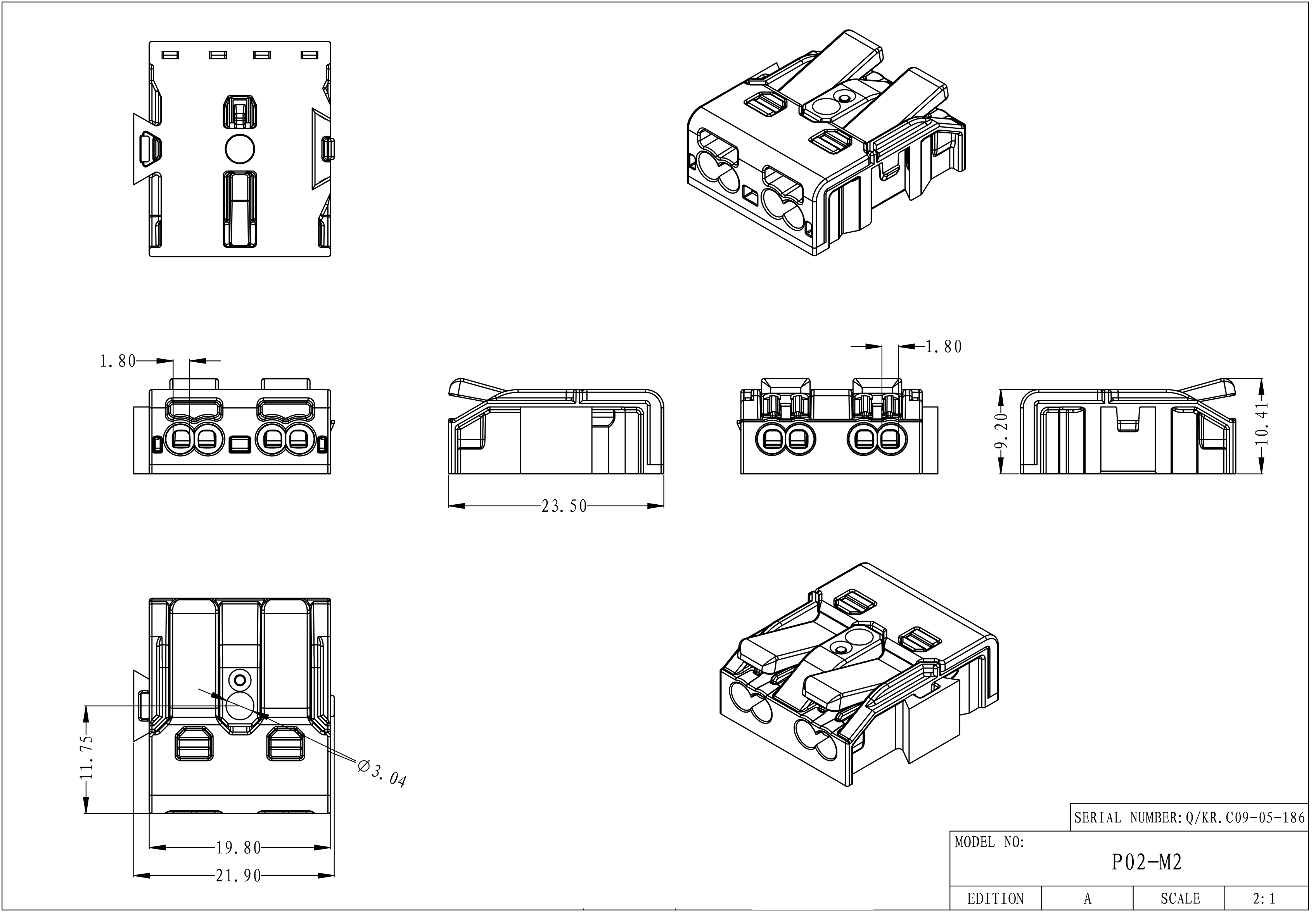 2 3 соединитель провода нажима поляков 450V 17.5A T110 0.5-2.5mm2 20-16AWG супер тонкий