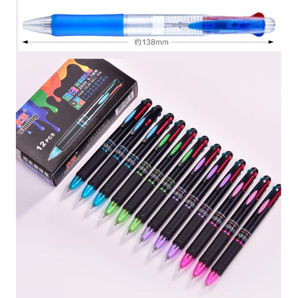 OEM/ODM Acceptable 4 Color 0.7mm Plastic Transparent Shuttle Pens for Office Writing