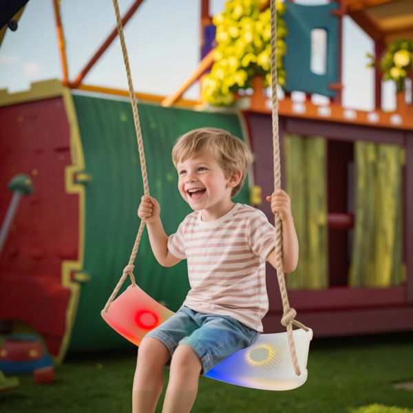 TouchControl Color Changing Seesaw Swing Waterproof Outdoor Furniture for Backyard Outdoor Garden Decor Furniture
