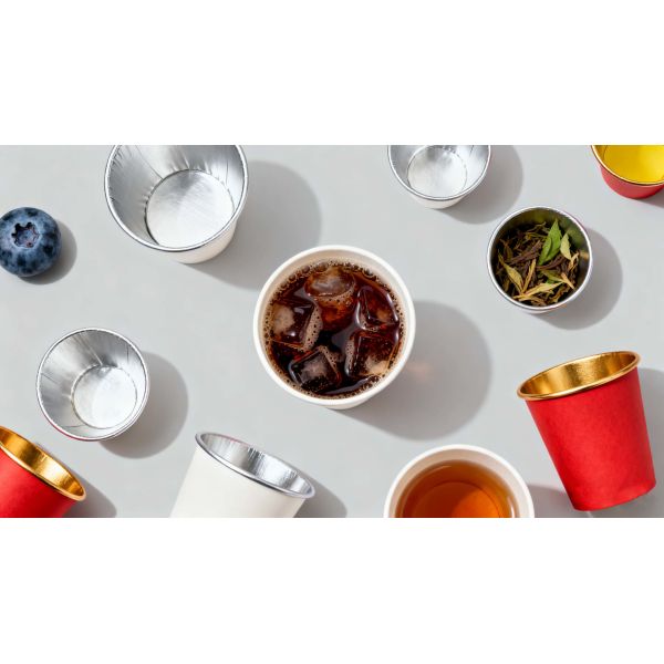 Custom High Quality Gold Foil Paper Disposable Cup Cups