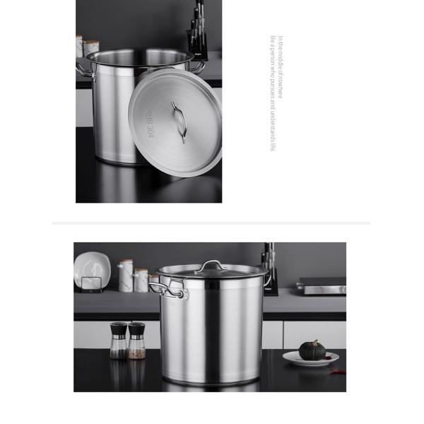 Hot Fashion Silver Heavy Duty Cooking Pot Cookware Pots Soup Pot Stainless Steel Cooking Stock Bucket With Stainless Steel Lid