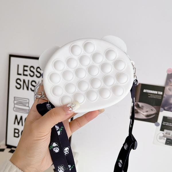 Panda прочный силиконовый карандаш для детей кроссбоди сумочка плечевая сумочка монета кошелек сумка портфель макияж сумка для хранения