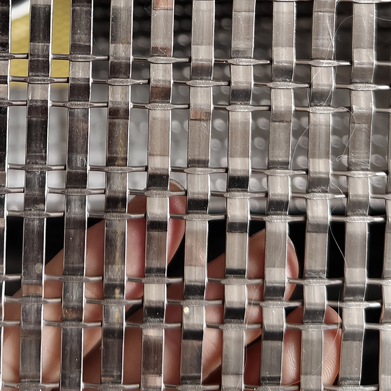 Rigid bronze Architectural Facade Stainless Steel Antique Brass Woven Wire Grill Panel Partitions Inserts Fabric Home Metal Decorative Mesh for Cabinet Doors