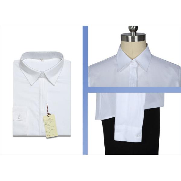 White Fabric Professional Work Uniforms 100% Polyester Cotton With Single Breasted