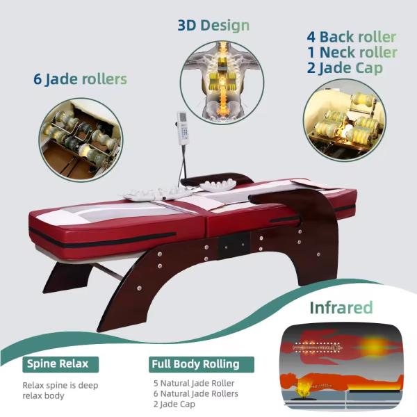 Manufacturer S Shape Chiropractic Jade Roller Massager Electric Thermal Spine Infrared Massage Bed Table