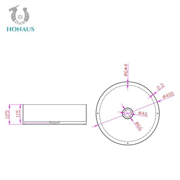 Hotel Multiple Colors SUS304 Above Counter Wash Basin 400mm Countertop Basin