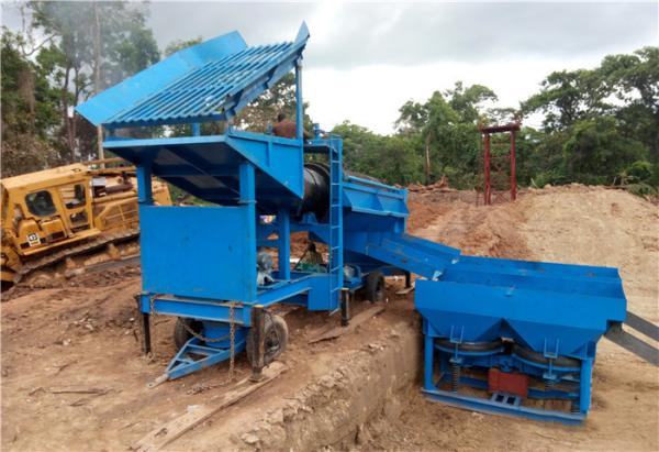 150m3/H, 85Kw poder, comprimento de 9m, móvel de aço, giratório, tela do Trommel da lavagem do ouro