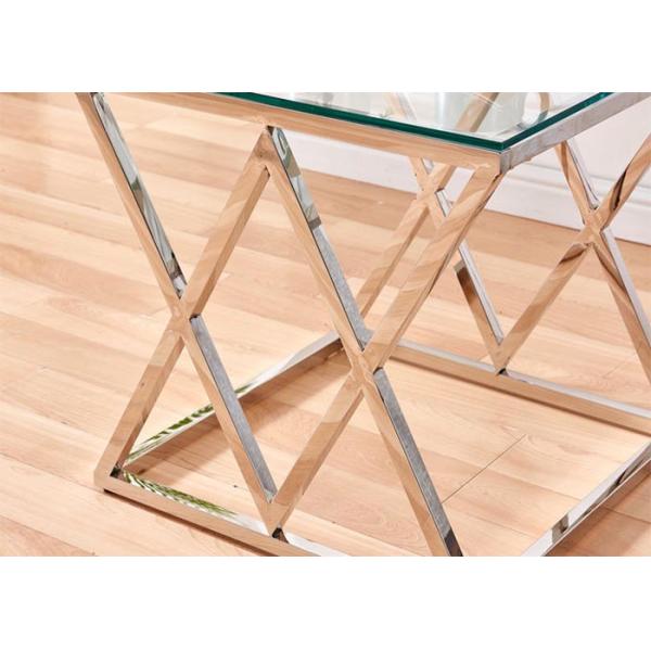 Glass Top Coffee Small 50cm Tall Modern Style Side Table