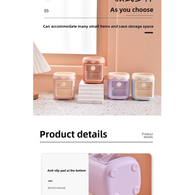 Manufacturer Wholesale Cute Dustproof Creative Pig Cosmetics Stationery Pen Holder Storage Office Desktop Storage Box