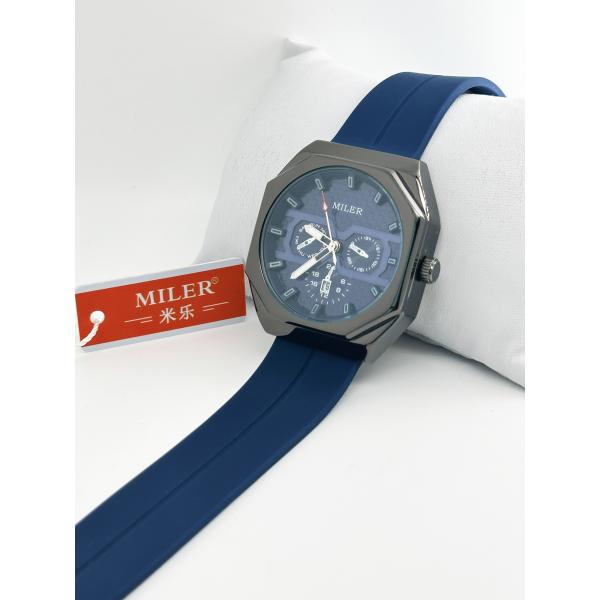 На заказ логотип Милер Модный Хронограф Кварцевые мужские часы Большой циферблат Силиконовые личные часы Люксовые спортивные часы