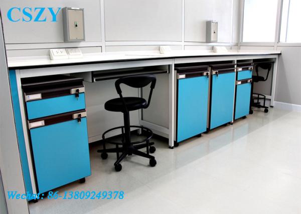 Modern Science Lab Benches Blue Strong With Steel And Wood Material